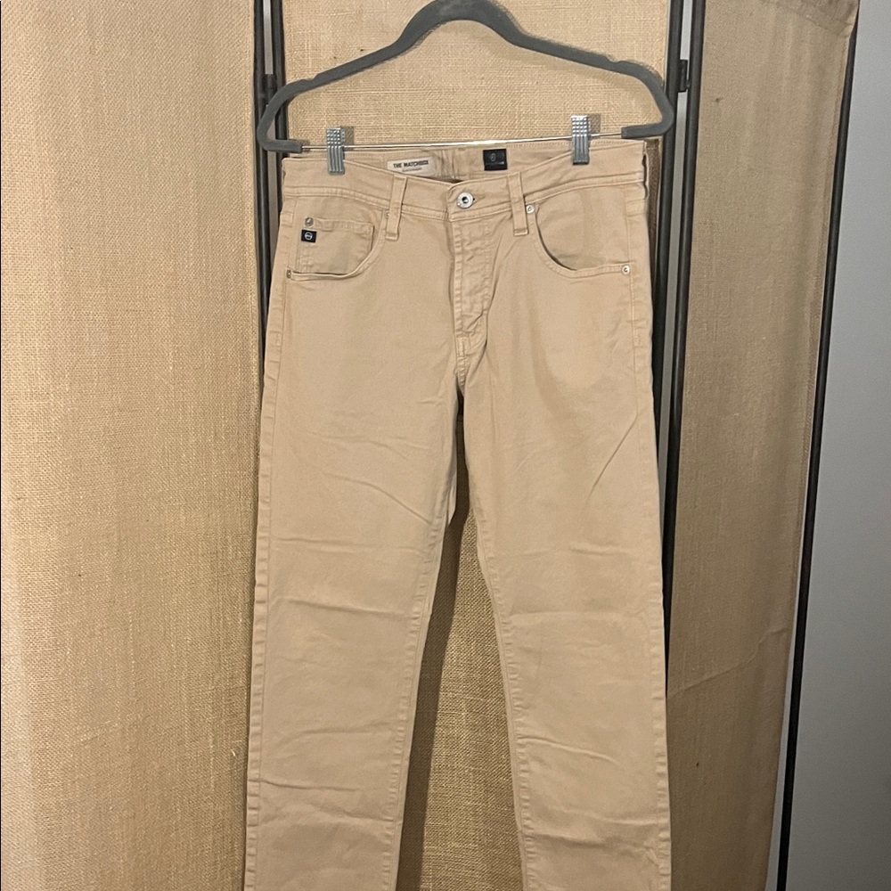 AG Adriano Goldschmied Men's Tan THE MATCHBOX Slim Straight Jeans